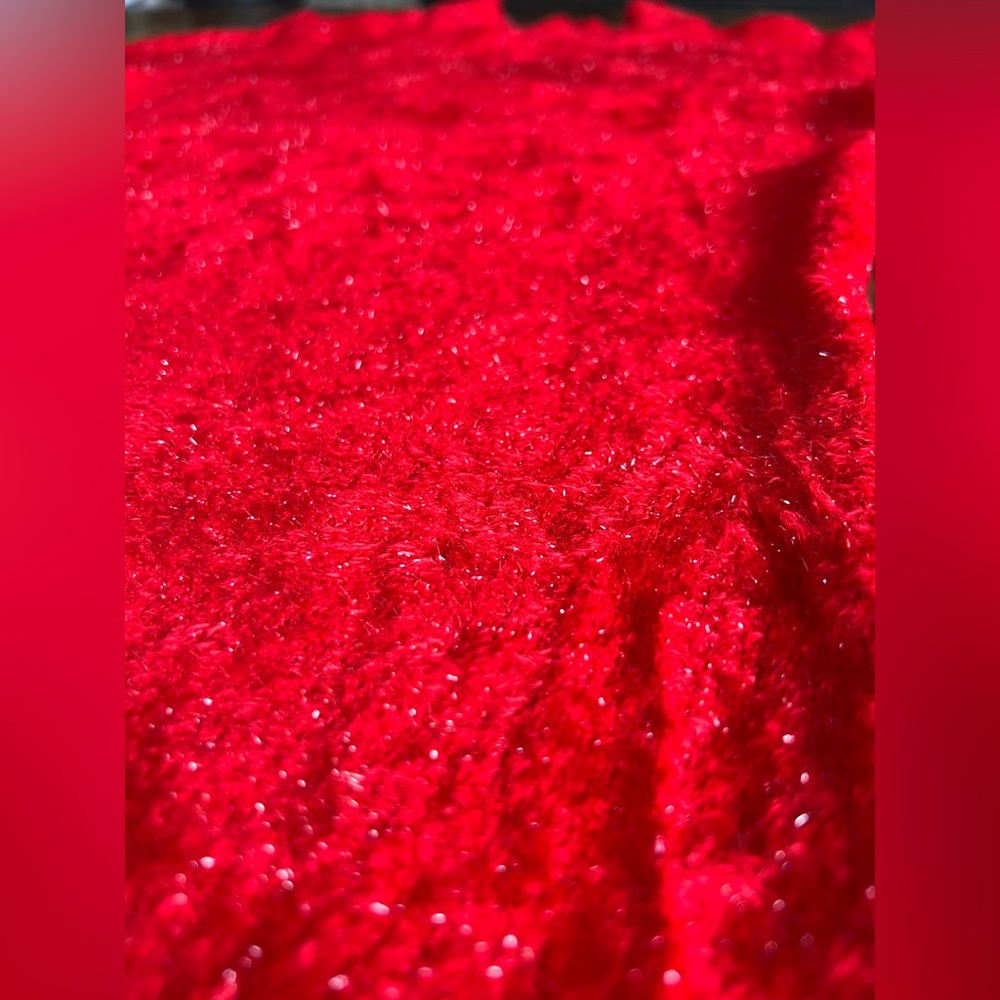 FRANCO VALERI • Red Sparkle Top glitter partycore Y2K holiday glam festival FV L - Picture 4 of 13